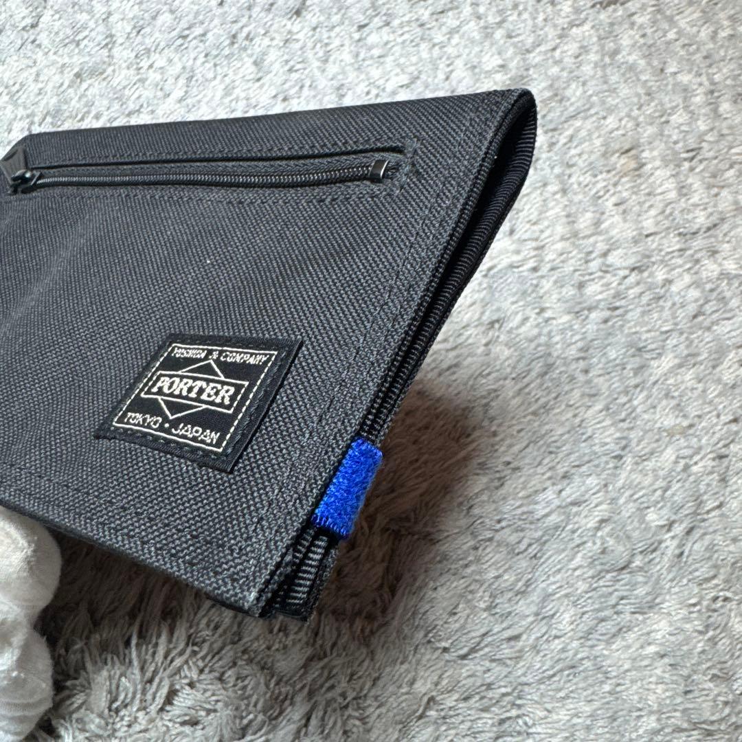 【美品/限定】PORTER ポーター パスポートケース 折り財布 ブラック 黒