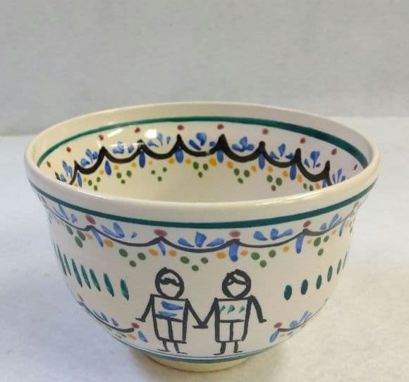 茶道具 茶碗 色絵 世界の平和 吉峯窯 六代目 与し三 京焼 清水焼 把手共行