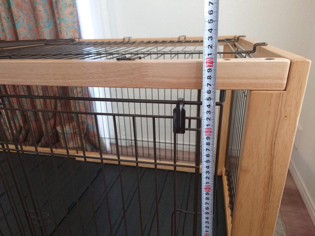 リッチェル木製スライドペットサークル ワイド 小～中型犬用【ナチュラル】屋根付き