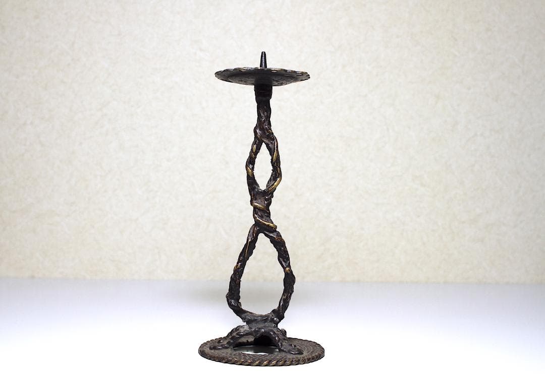 江戸時代(天明年間) 別府細工 縄目燭台