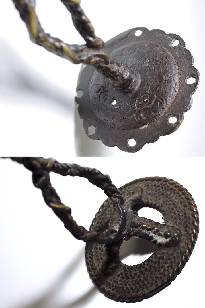 江戸時代(天明年間) 別府細工 縄目燭台