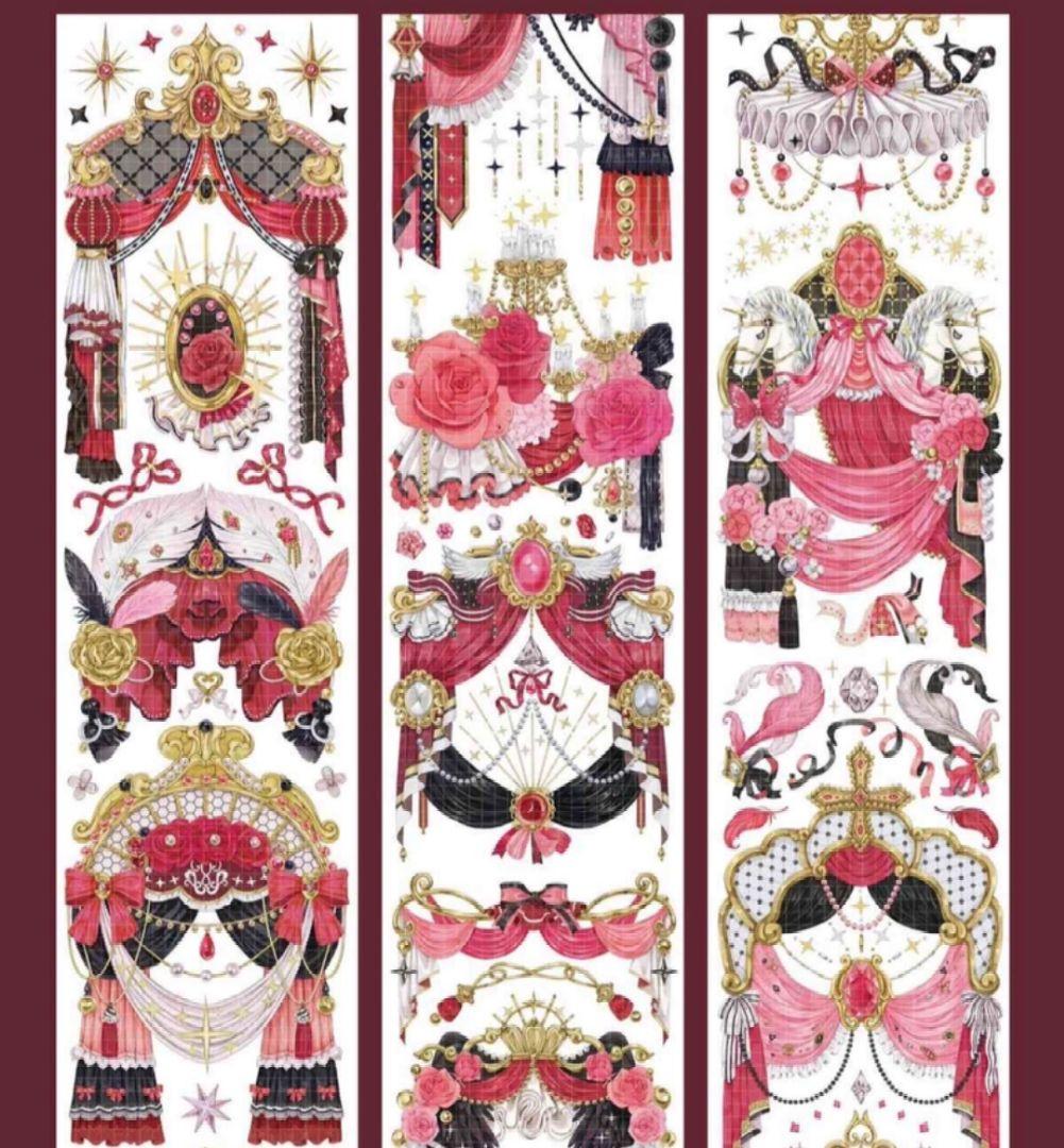 巻売 586★ 海外 マスキングテープ マステ PET 装飾 花 虹光