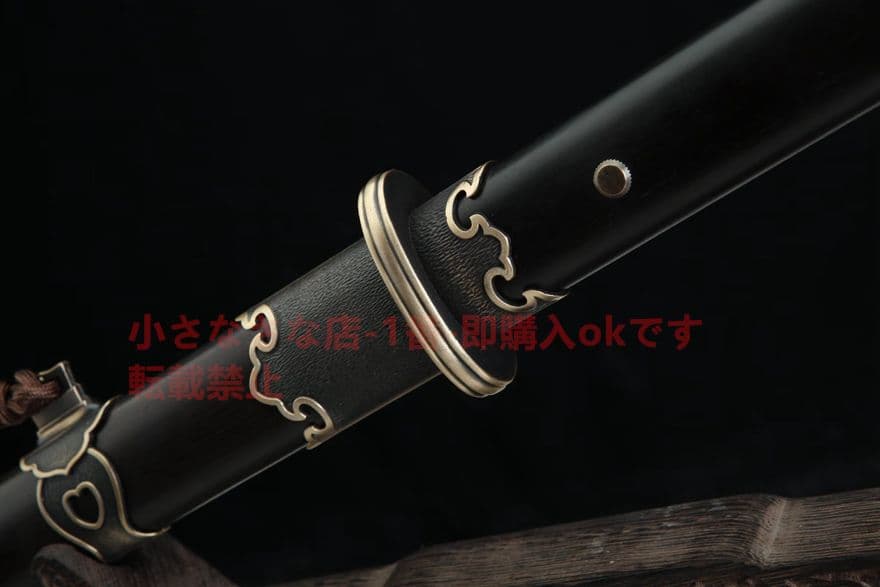 28寸銅装双龍環首唐刀（黒檀金）古兵器 武具　刀装具　日本刀模造刀 居合刀 長尺