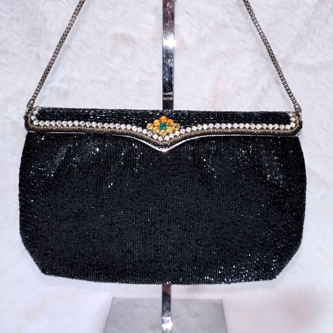 ✨️希少 皇室御用達 ヴィンテージ はしもと ビーズバッグ パーティーバッグ