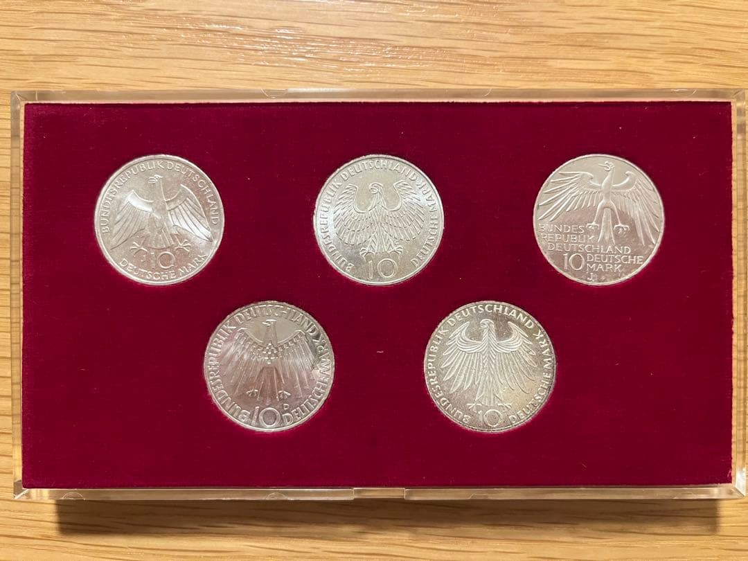 1972年　ミュンヘンオリンピック　10マルク　銀貨　5点セット　ケース入り