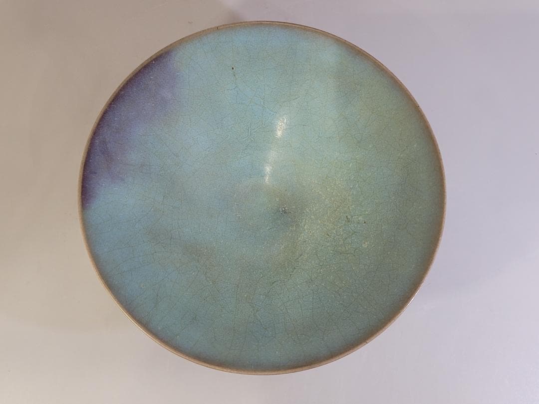 鈞窯　天藍釉紫斑　茶碗