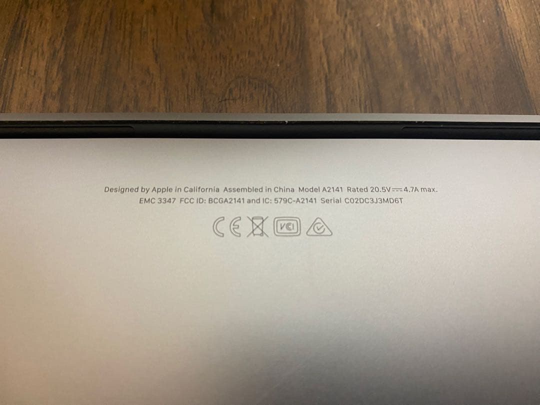 ジャンク扱い【通電確認済】Apple MacBook Pro 2019 16