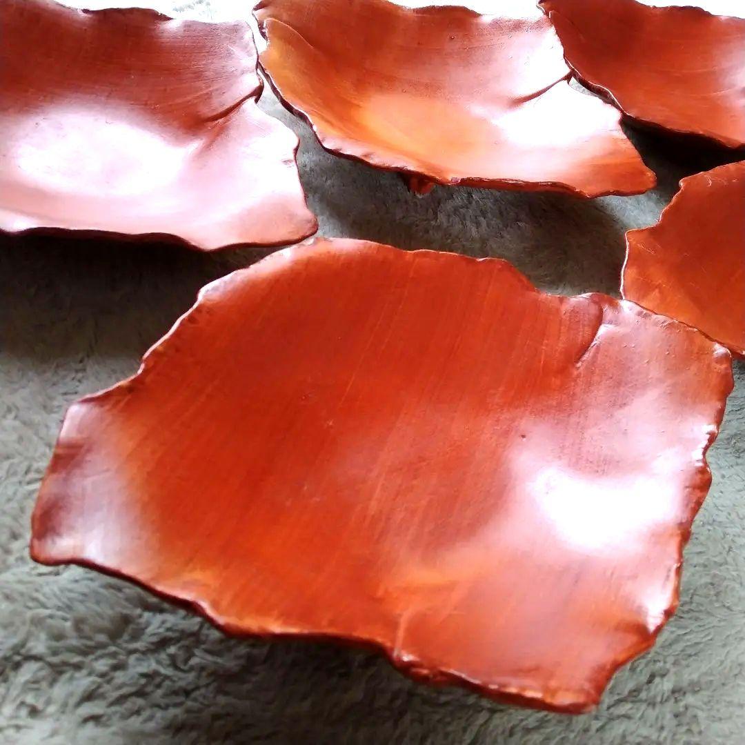 在印 朱色 三つ足鉢 5客揃 割烹料理 日本料理