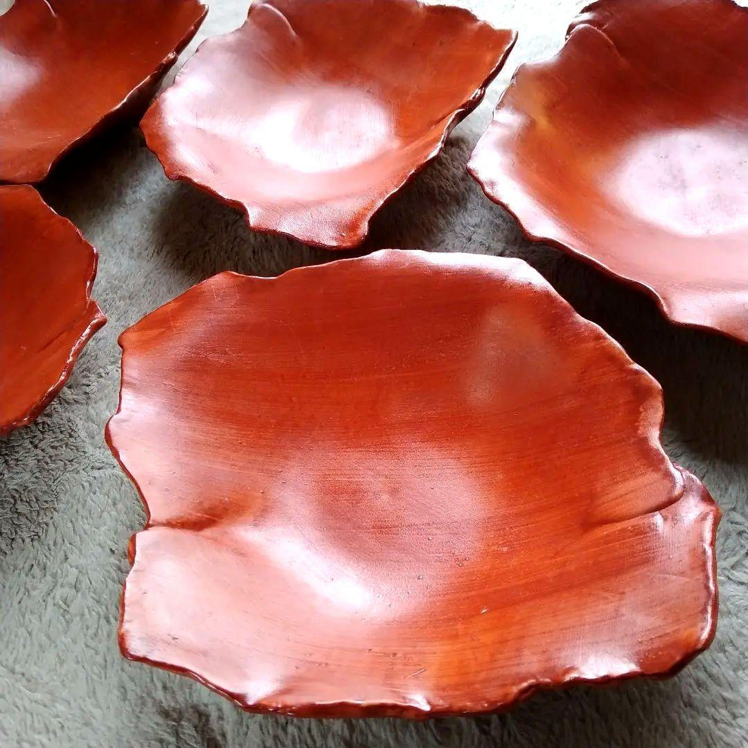 在印 朱色 三つ足鉢 5客揃 割烹料理 日本料理