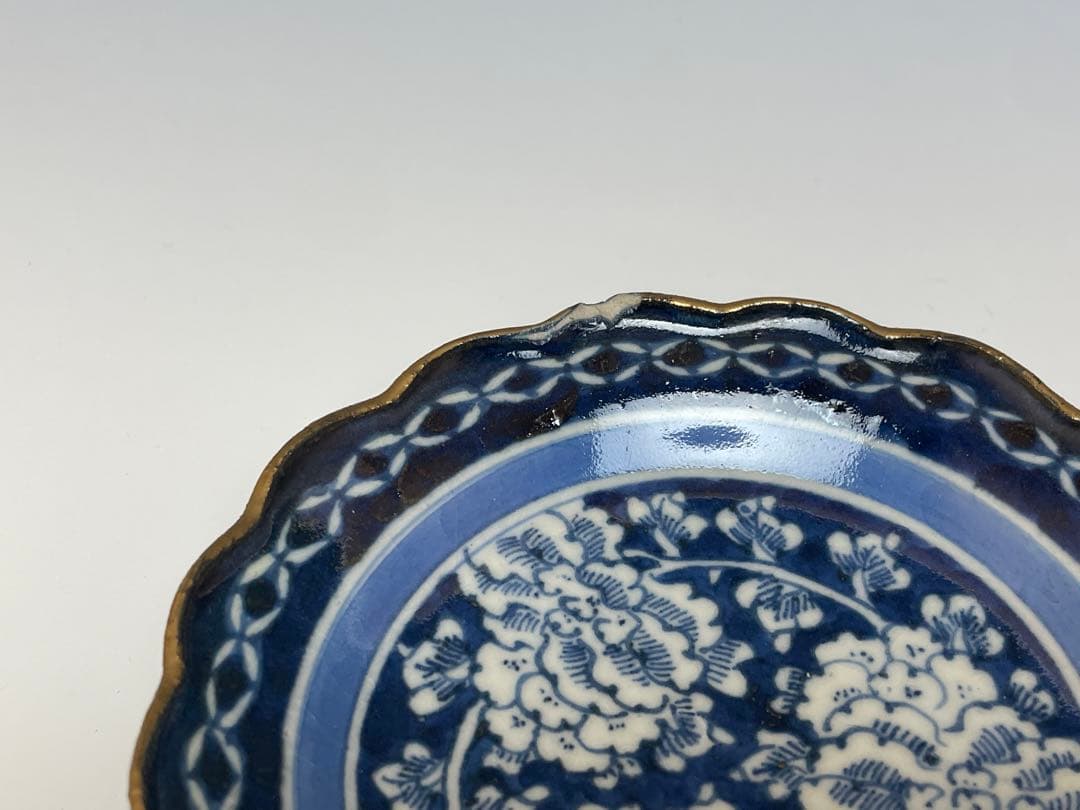 【和食器】古伊万里　上手　牡丹唐草白抜き　小皿　五枚