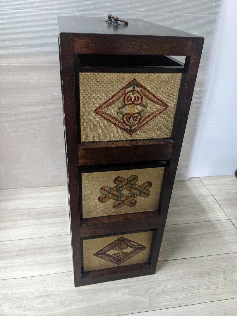 ミニチェスト 小物入れ 昭和レトロ 小引き出し アンティーク　刺繍チェスト