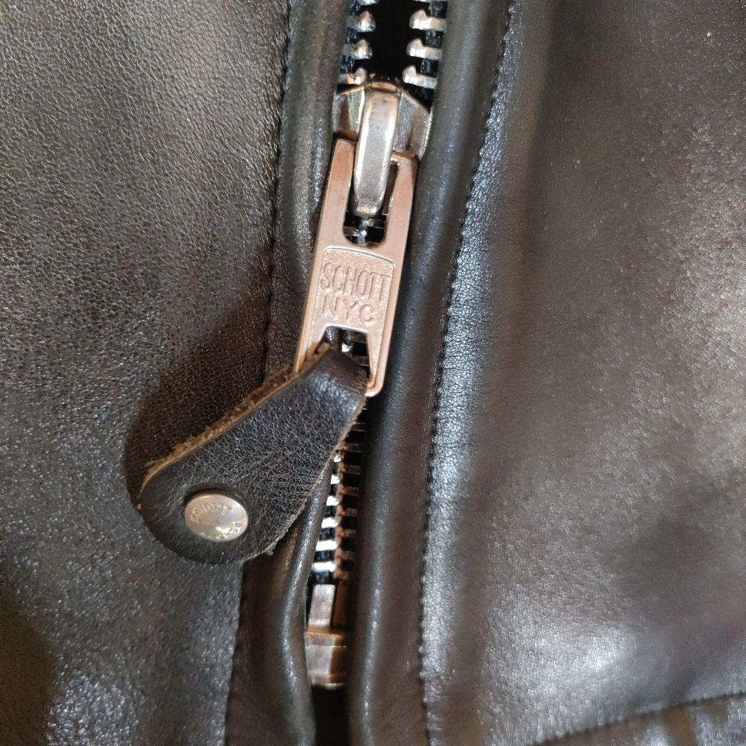 美品　人気モデル６４１ Schott シングルライダース　極厚革　 ライナー付