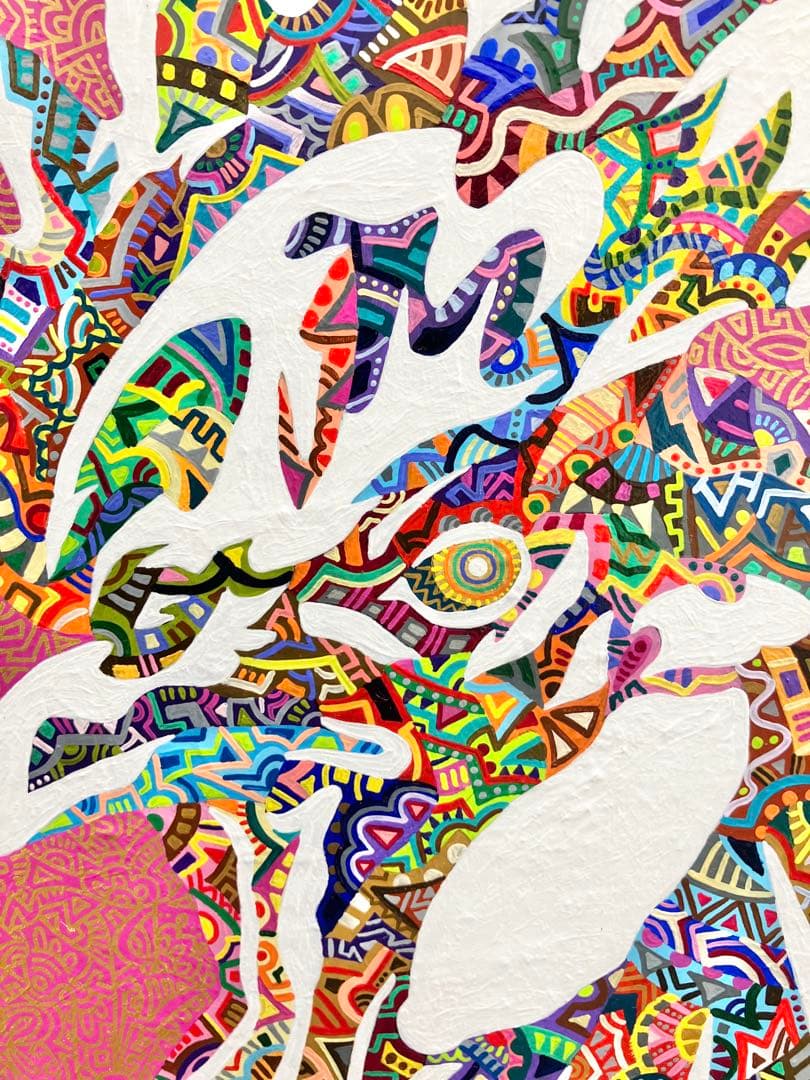 値下げ　原画　鶏　動物画　絵画　肉筆画　アクリル画　現代アート　細密画　一点物