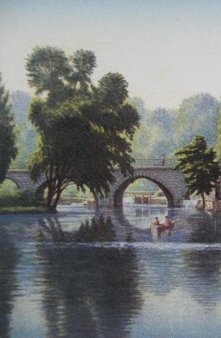 中根寛、【モレ－の水辺】、希少な額装用画集より、新品額装付