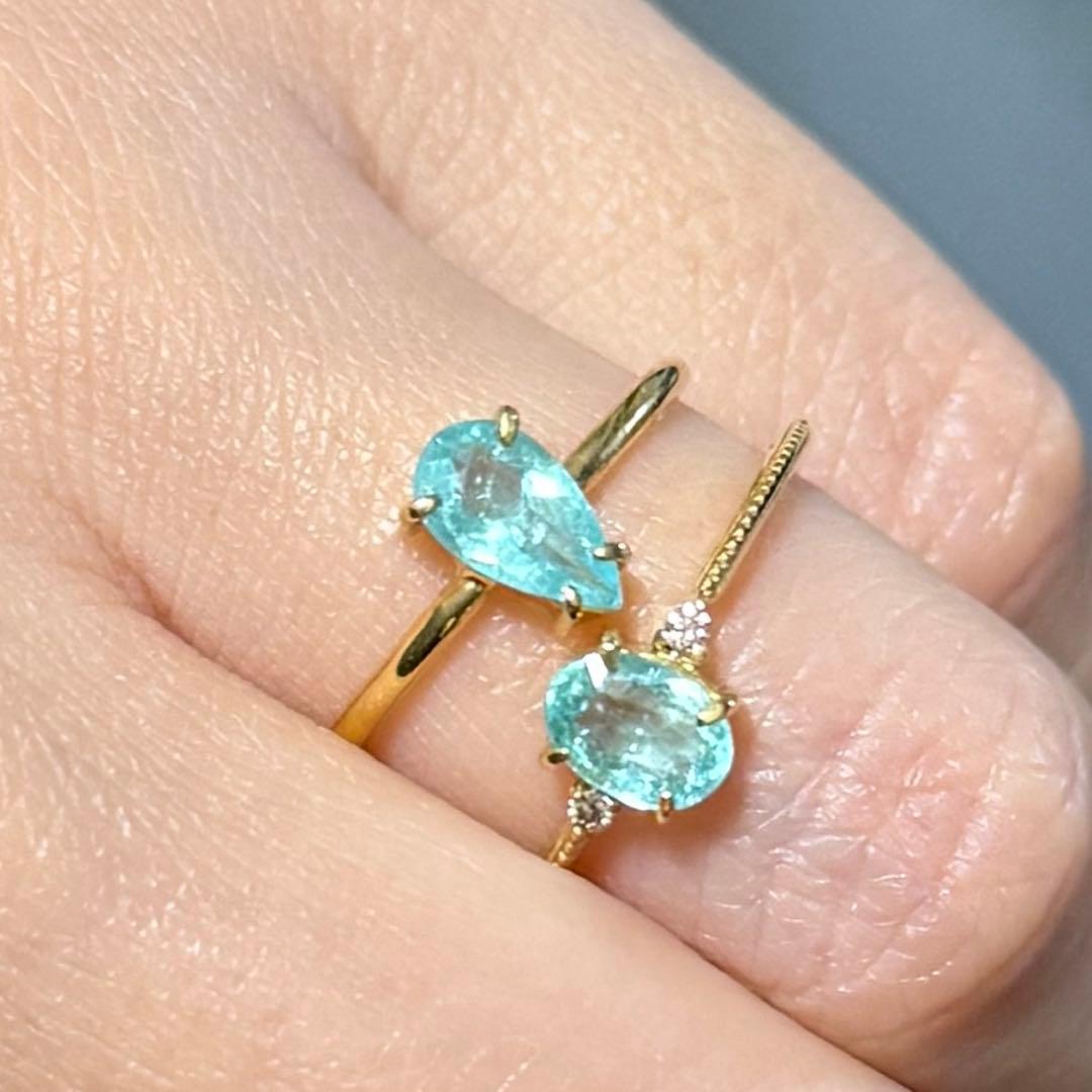 0.634パライバトルマリンリング K18イエローゴールド