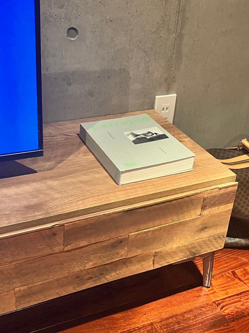 lowya テレビ台 178cm アカシア無垢材使用 収納付スチール脚