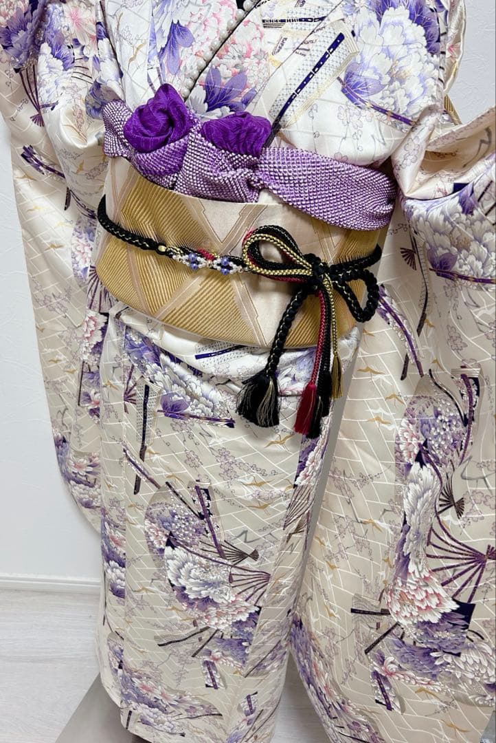 純金箔西陣織帯付き　美品　やまと誂製正絹振袖フルセット　成人式　牡丹