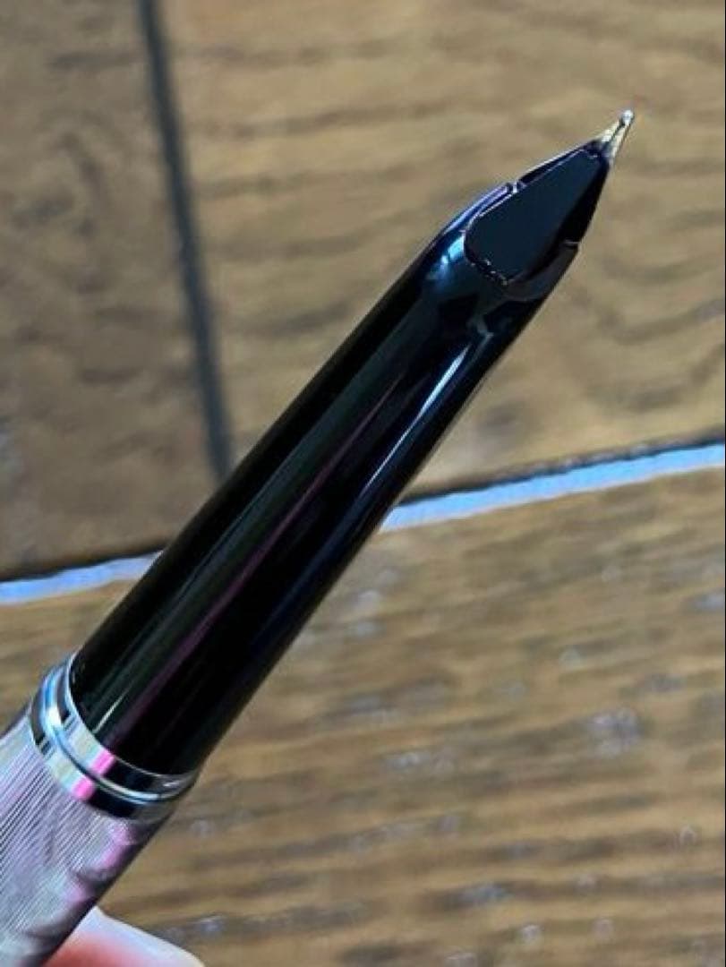 WATERMAN ビンテージ 万年筆 モアレ　シルバー　18K750 美品　CF