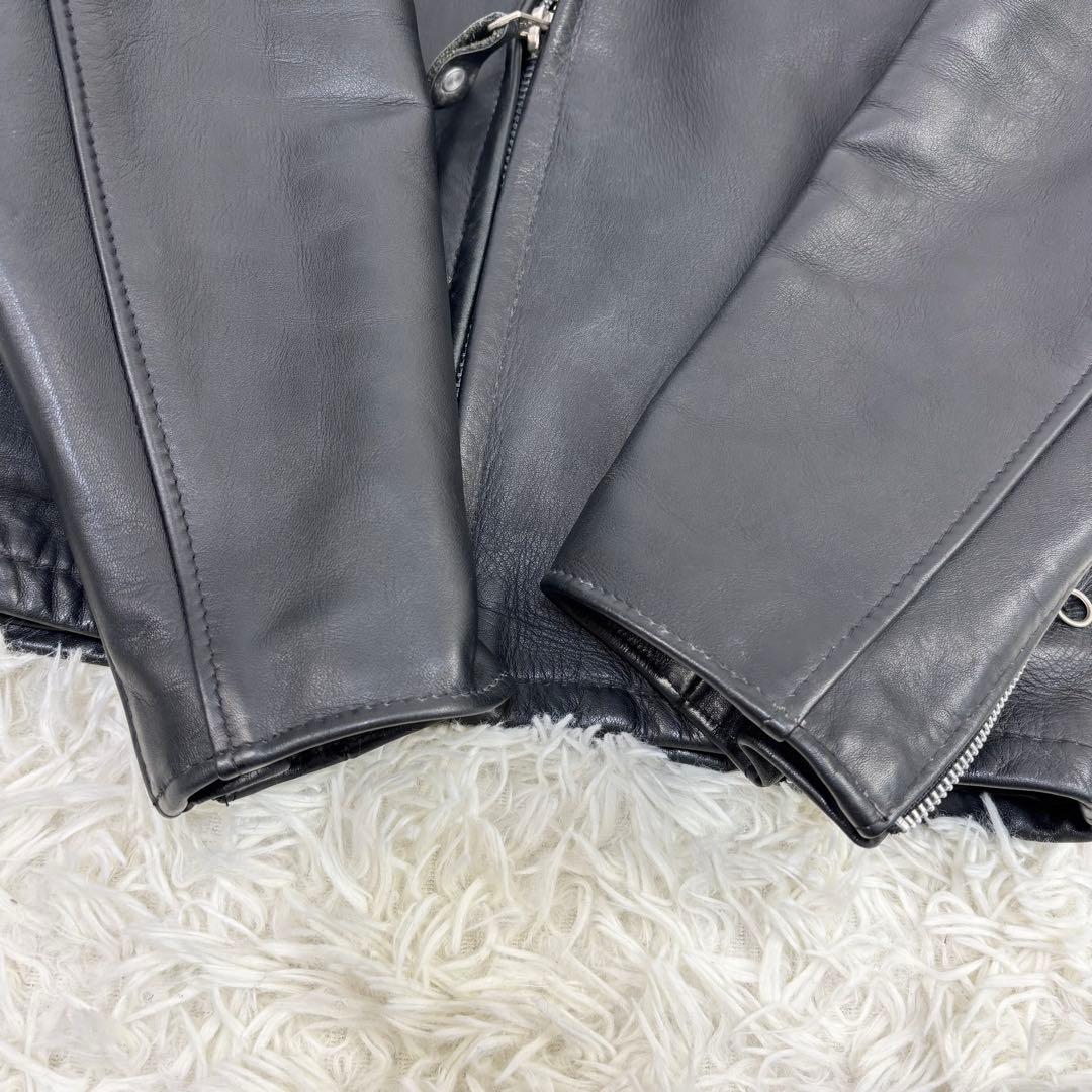 ショット 641 ライナー付 レザー シングルライダースジャケット 黒 USA製