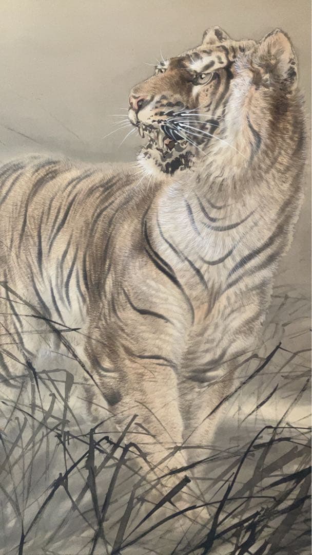 大橋翠石作品　掛軸　鑑定書あり