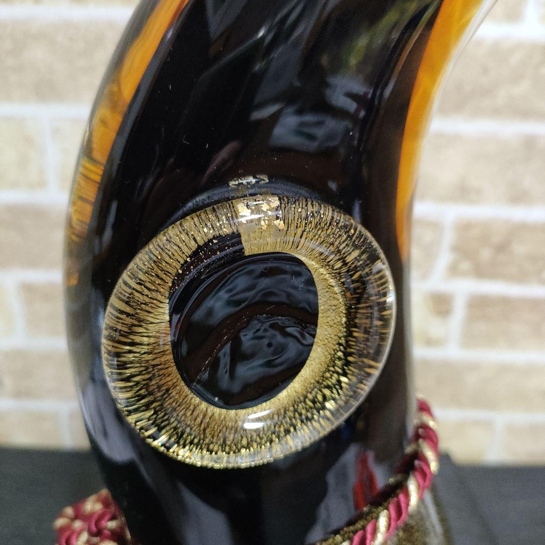 マルティグラス 硝子工芸 飾り兜 加藤清正風 金箔入り 杉岡良紀作