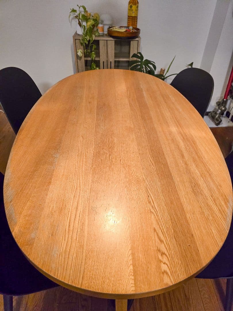 「5572」木製 楕円形 ダイニングテーブル