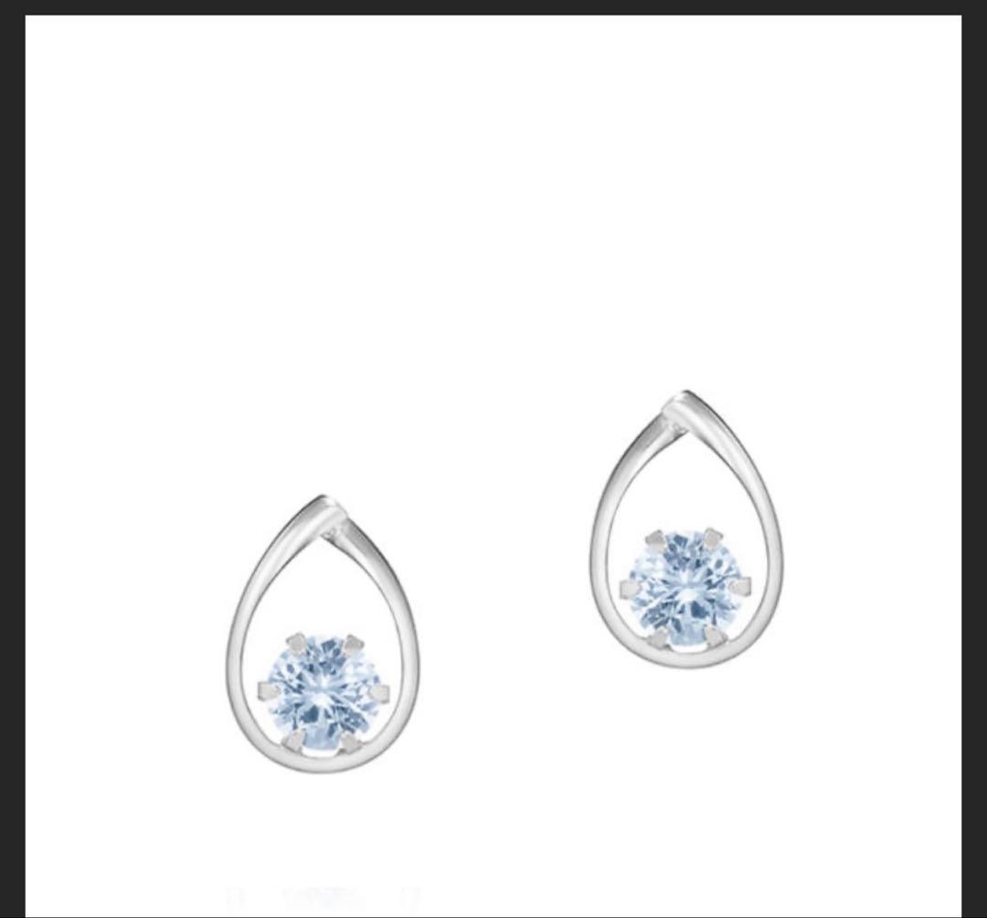 新品★4℃★K10★アクアマリン★雫ピアス