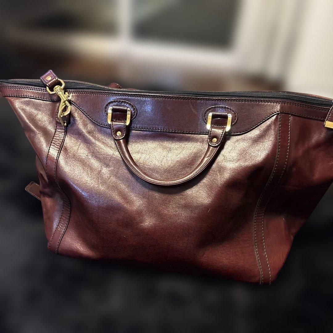 GOLD PFEILダークブラウン レザー バッグ 大容量