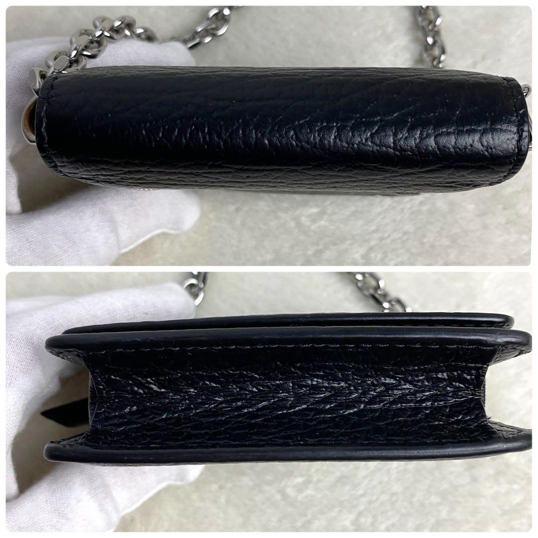 【極美品☆最高級】メゾンマルジェラ チェーンウォレット ブラック 4ステッチ