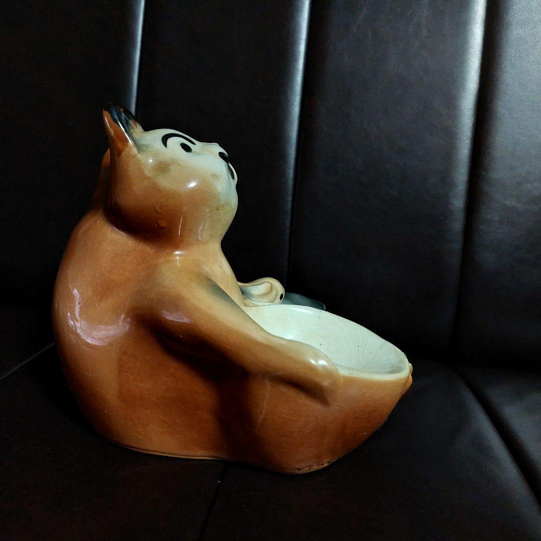 ヴィンテージ　陶器小物入れ　リス