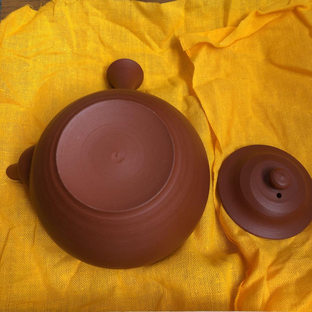 人間国宝 三代山田常山　茶注 常滑焼 朱泥