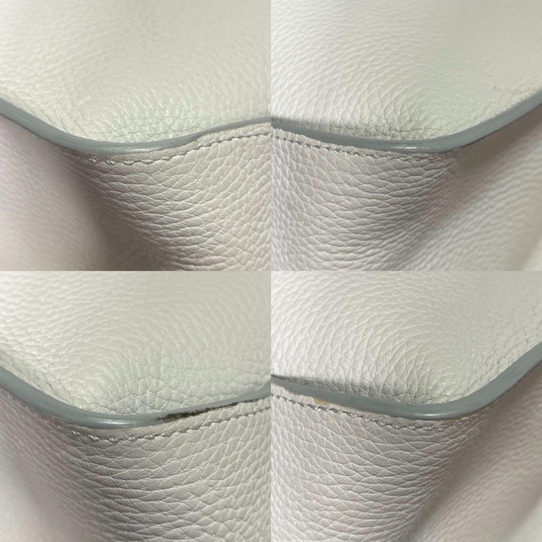 専用品MAURO GOVERNA ライトグレー レザー 肩掛け ハンドバッグ