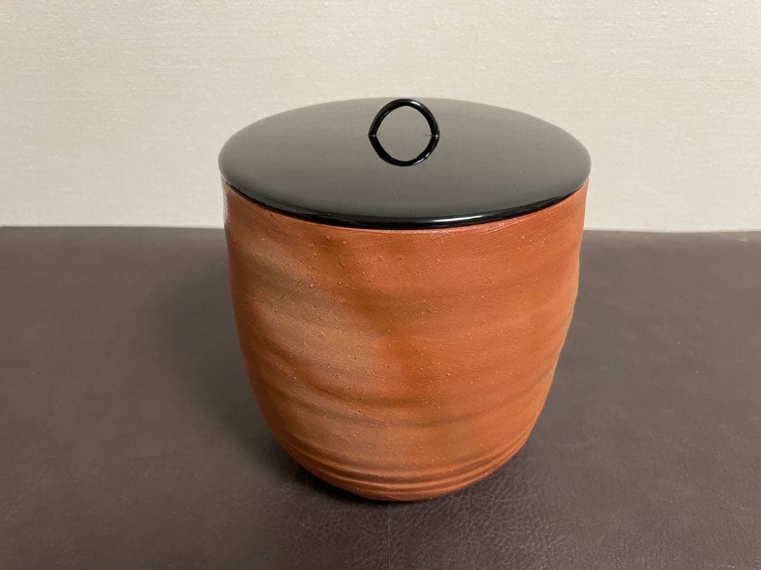 伊勢崎満　備前緋襷　棒ノ先水指　堀内宗完書付　備前焼　水指　茶道具