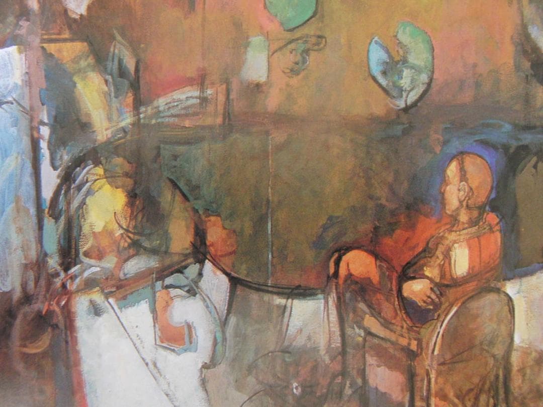 和田義彦、【庭】、希少な額装用画集より、新品額装付、状態良好