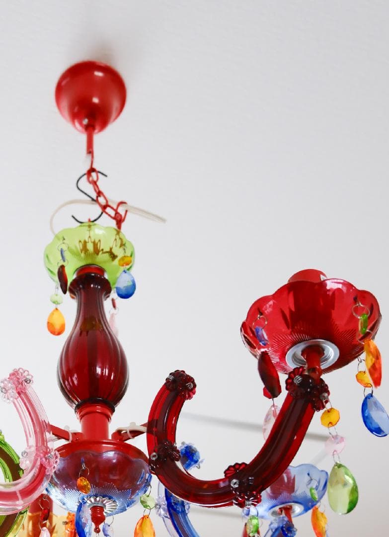 カラフルアクリルシャンデリア 5灯【美品】