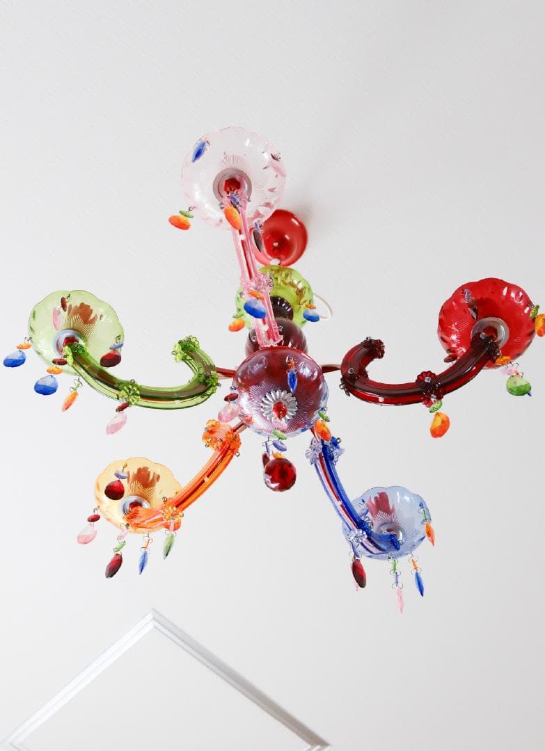 カラフルアクリルシャンデリア 5灯【美品】