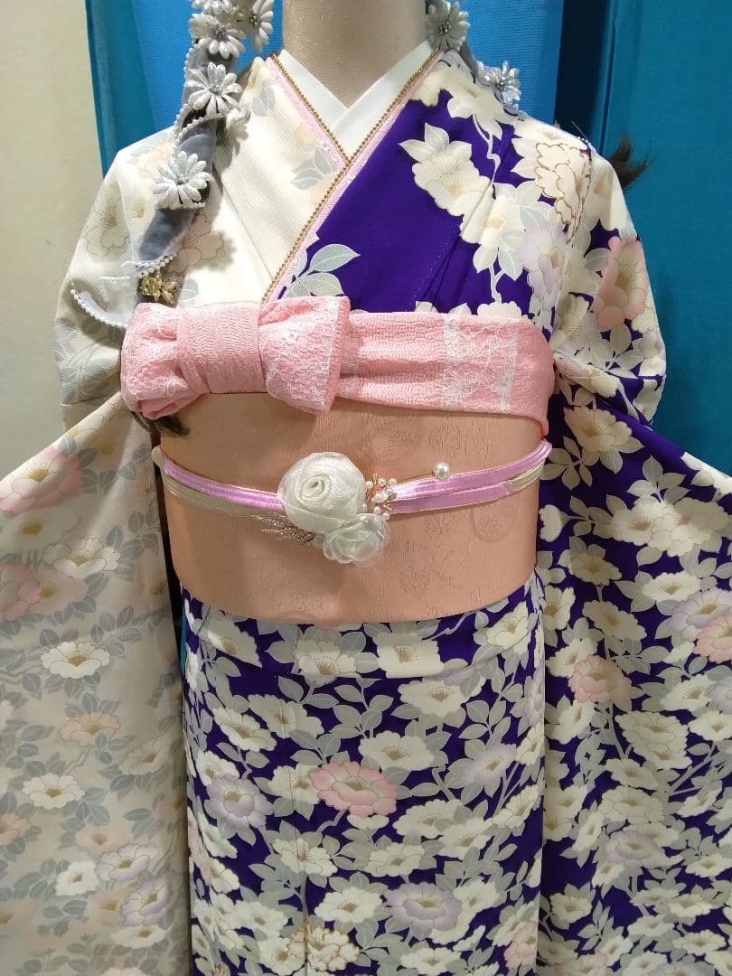 振袖フルセット、正絹振袖、成人式、重ね衿、帯揚げ帯締め、西陣京の袋帯、襦袢