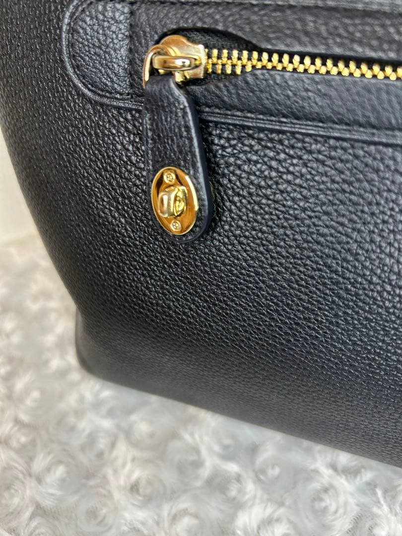 ☆美品☆ COACH コーチ トートバッグ ブラック レザー　A4 ビジネス
