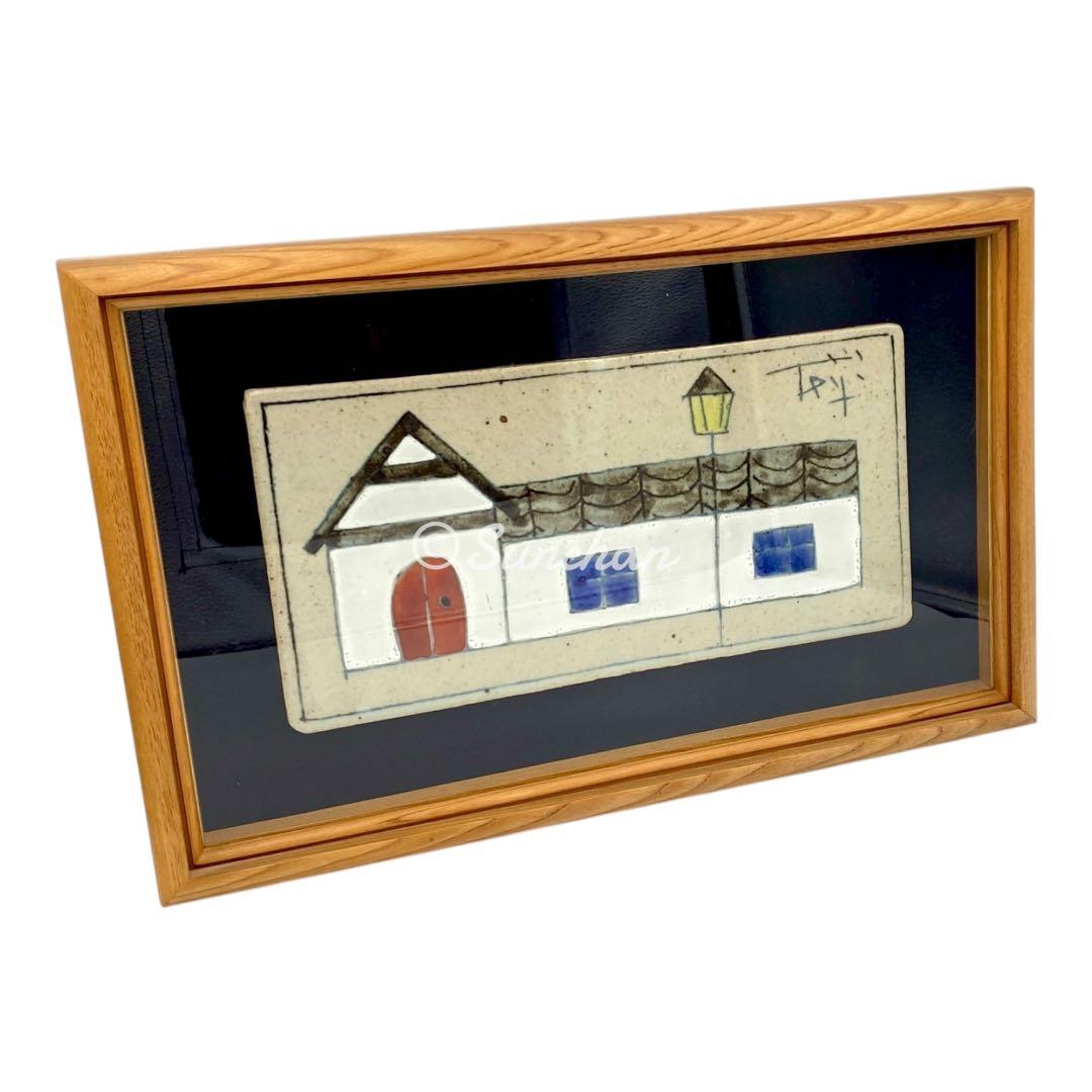 【中古】 アンティークタイルアート 木製額装品 ヴィンテージ ヨーロッパ