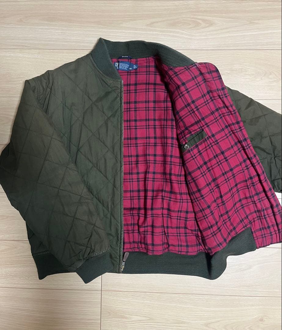 ラルフローレン　90sオイルド中綿キルティングジャケット