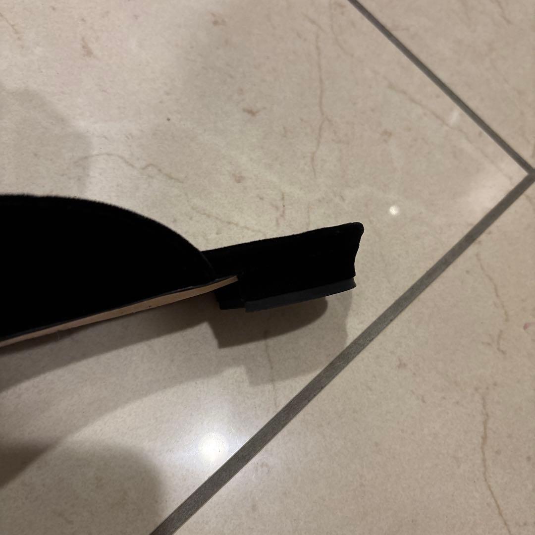 マノロブラニク 37 ブラック ベロア ミュール 靴 シューズ マノロ 黒