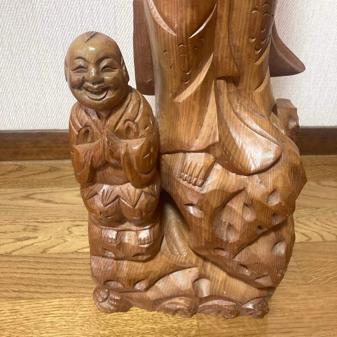 木彫り観音像（約90センチ）