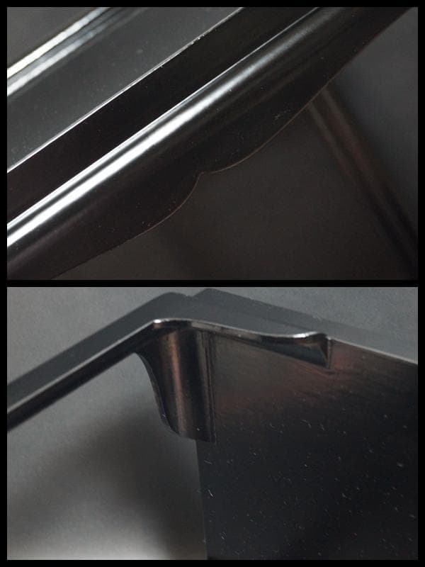 茶道具 鈴木光入作 高麗卓 黒一閑塗 木製漆塗り 共箱★時代物★