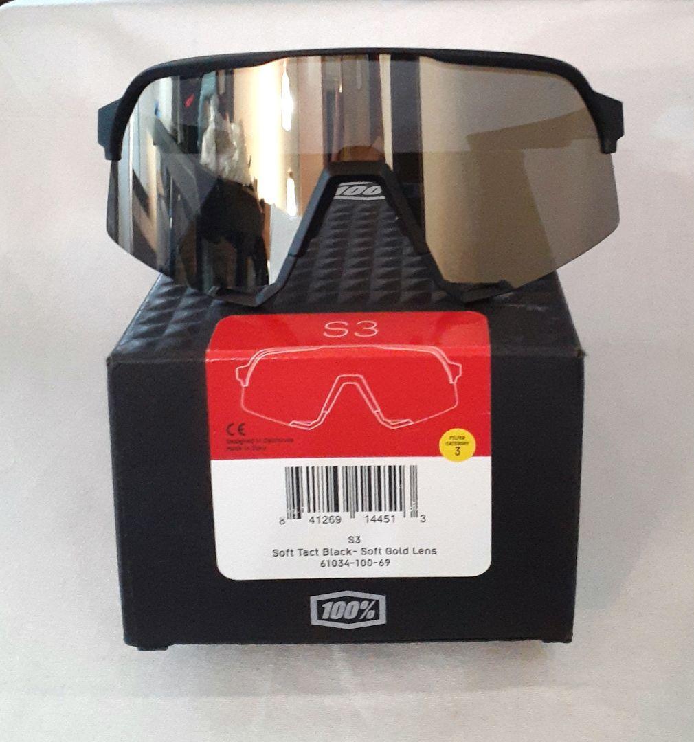 中古 100% S3 ブラック ゴールド ワンハンドレッド サングラス