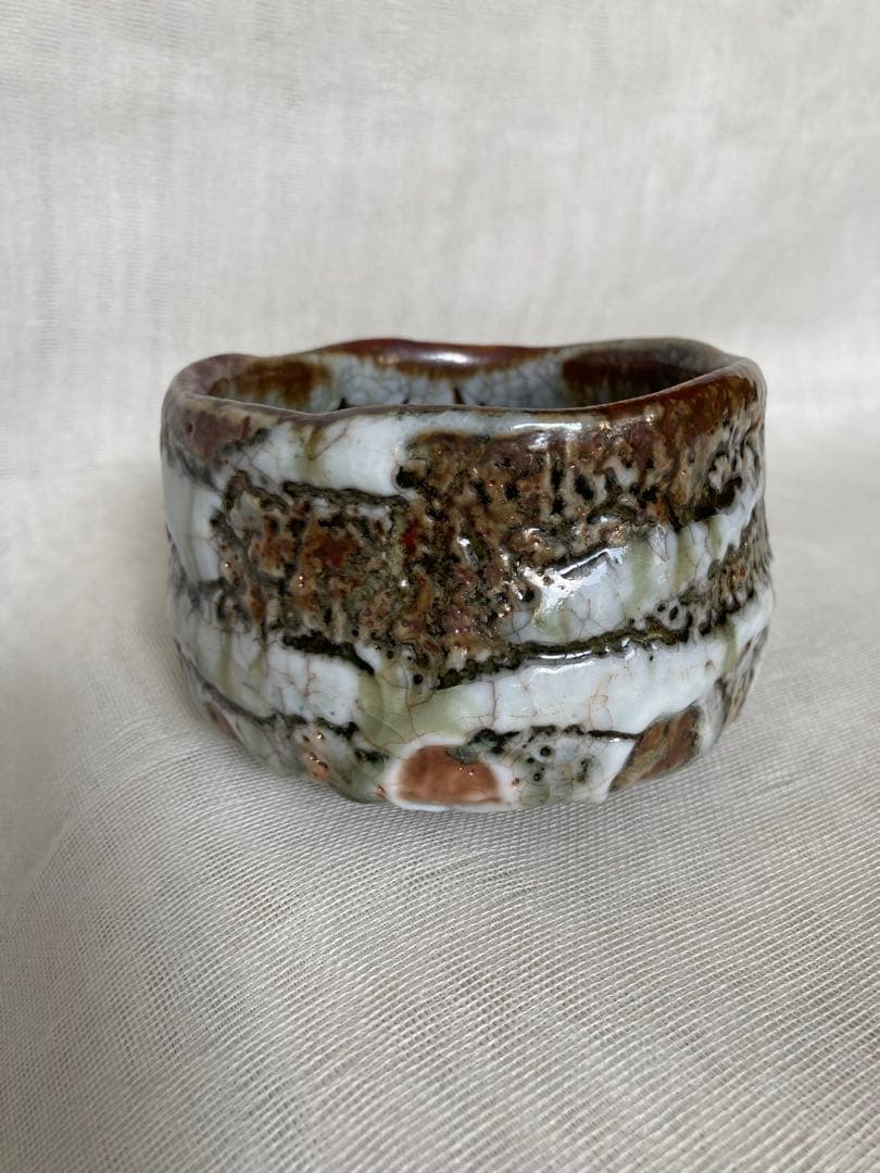 信楽焼／穴窯志野茶碗／B31