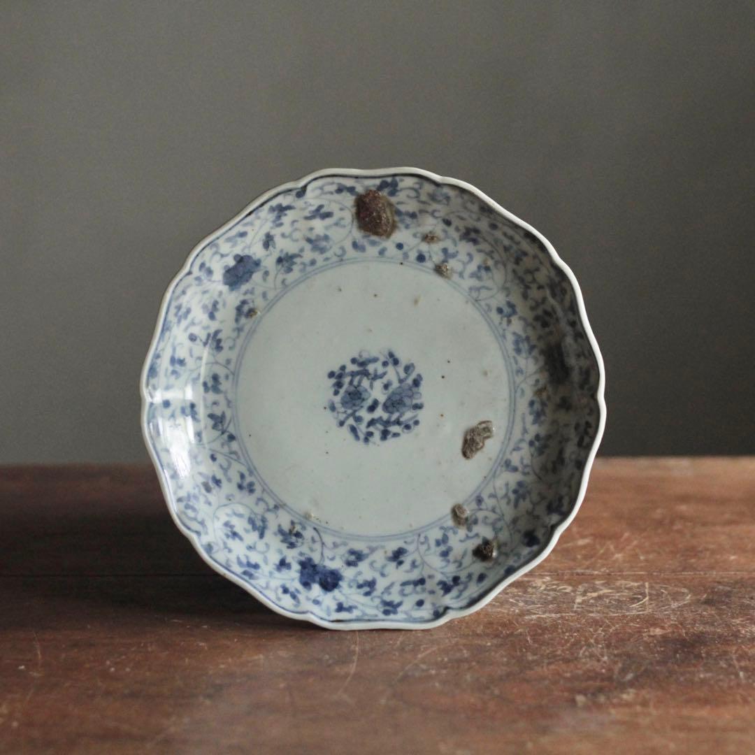 古伊万里 元禄伊万里 藍柿右衛門 中皿 No.6 古美術 古道具 アンティーク