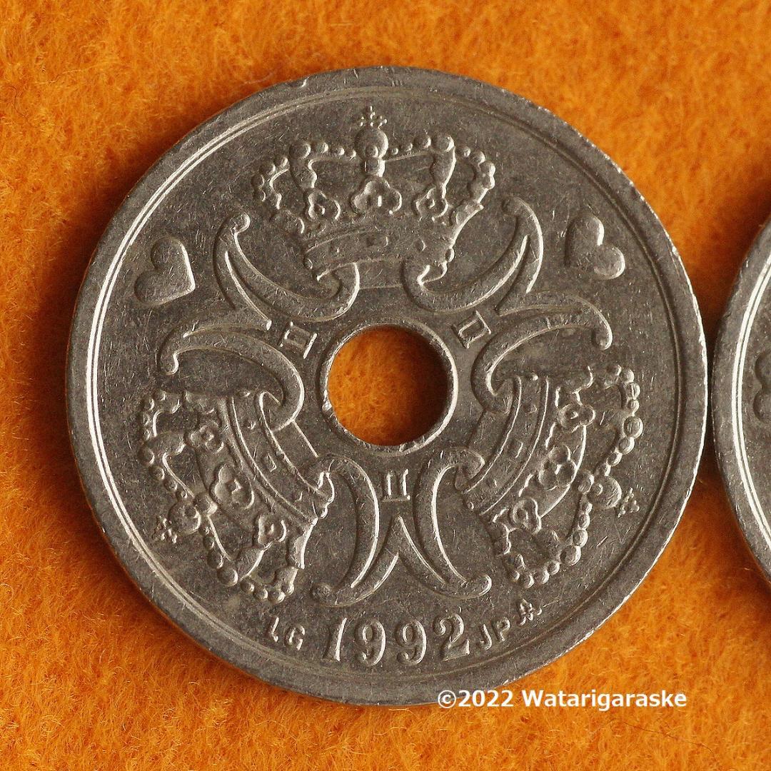 〒★デンマーク2クローネｘ50枚★1992-95年流通品★