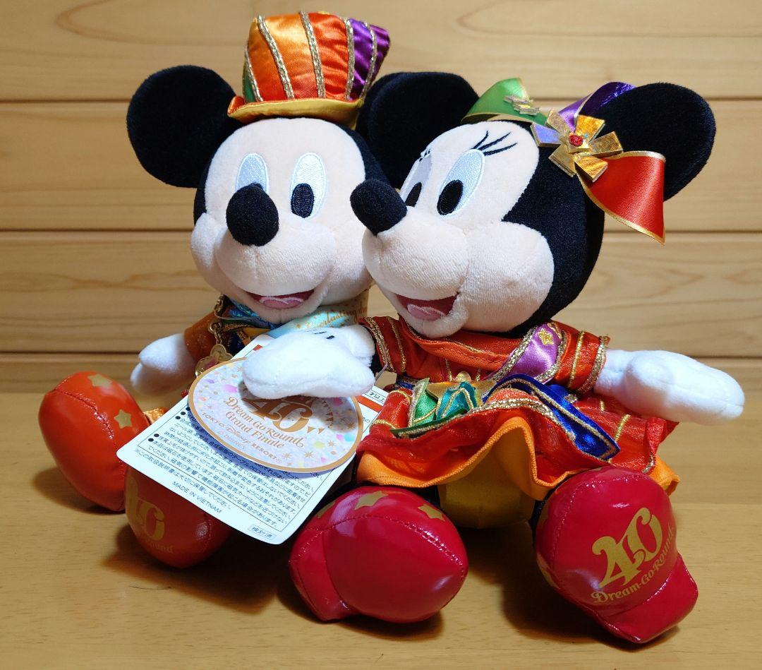 ディズニーDISNEYミッキーマウス＆ミニー記念品付ペアぬいぐるみ40周年新品