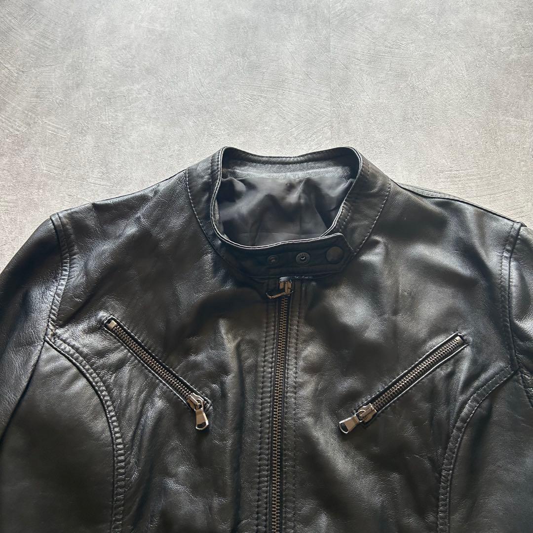 ジャケット・アウター archive grunge leather jacket y2k black
