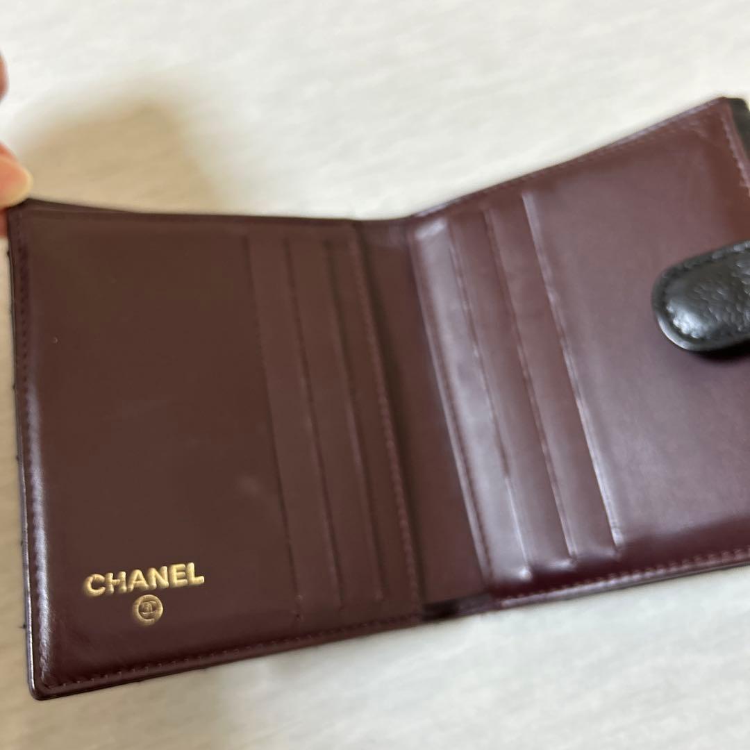 シャネルマトラッセ　ダブルホック折り財布
